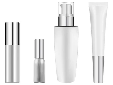 Bottle set for cosmetics. Realistic vector illustration Stock Illustration