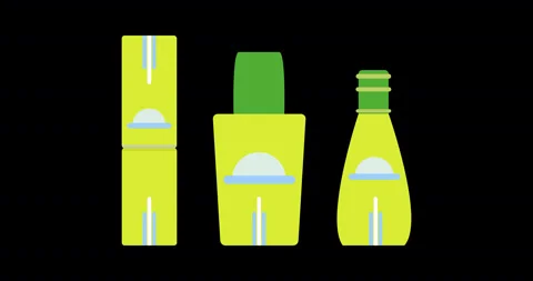 Bottle set vector cosmetic icon illustration isolated. Glass design plastic back Stock Footage 141725255