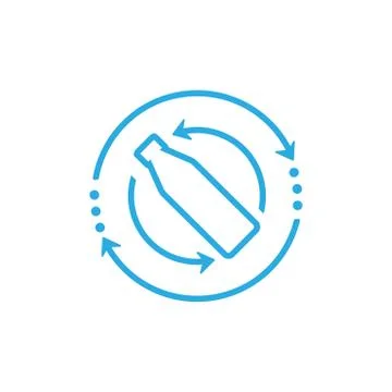 Bottle shake circle arrows line icon vector Ilustración de archivo