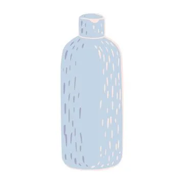 Bottle shampoo isolated on white background. Abstract equipment for haircut i Stock Illustration