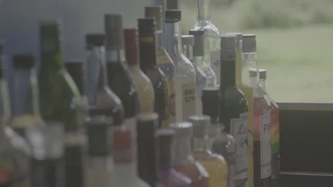 Bottle shelves 스톡 동영상 163442414