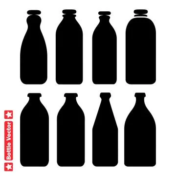 Bottle Silhouette Bundle Explore Endless Possibilities for Your Creative Ve.. Stock Illustration