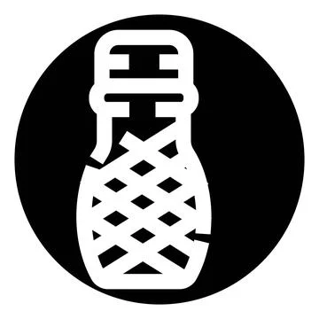 Bottle silhouette with diamond pattern icon design Stock Illustration