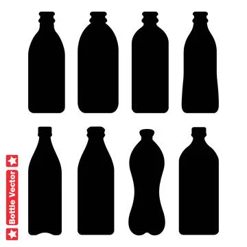 Bottle Silhouette Graphics Versatile Elements for Designers and Creators Stock Illustration
