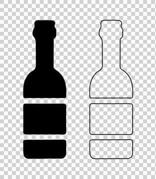 Bottle silhouette vector, bottle line art vector Stock Illustration