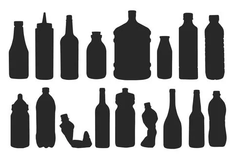 Bottle silhouettes 스톡 일러스트