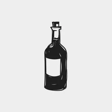 Bottle sits on a plain background with no labels or markings showing its sh.. Stock Illustration