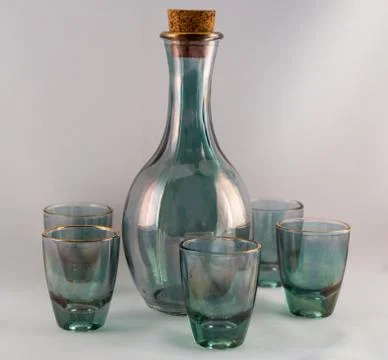 Bottle with small glasses Stock Photos