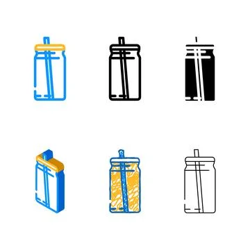 Bottle smoothie drink color mix icon vector Stock Illustration