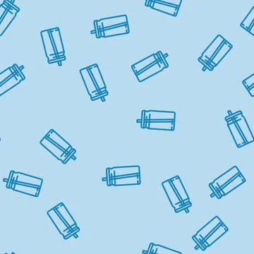 Bottle smoothie drink line vector seamless pattern Stock Illustration