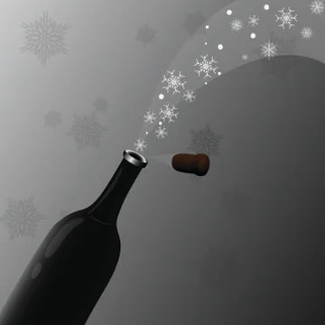 Bottle of snowflakes Stock Illustration