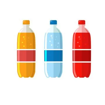 Bottle of soda in plastic packaging Stock Illustration