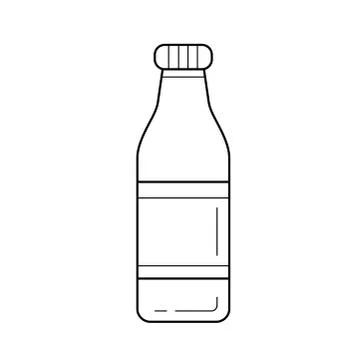 Bottle of soft drink vector line icon. Stock Illustration
