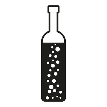 Bottle with sparkling drink bubbles flat icon design Stock Illustration