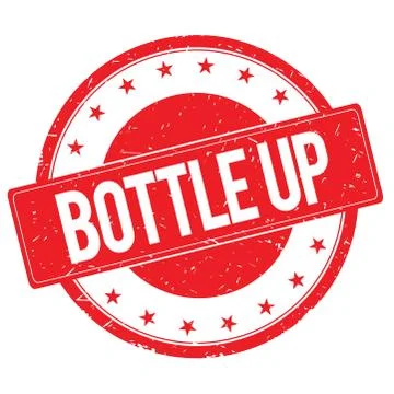 BOTTLE UP stamp sign red Stock Illustration