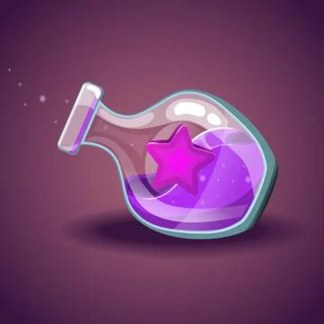 Bottle with star, magic elixir Stock Illustration