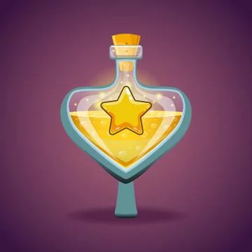 Bottle with star, magic elixir Stock Illustration