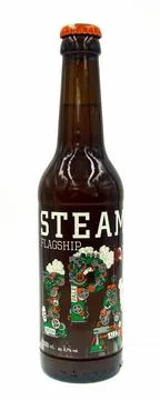 Bottle of Steamworks Flagship beer Stock Photos