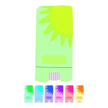 Bottle sun cream vector cartoon graphic Stock Illustration
