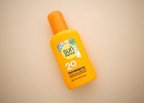 Bottle of Sunscreen Stock Photos