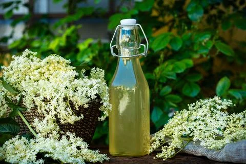 Bottle of syrup Stock Photos