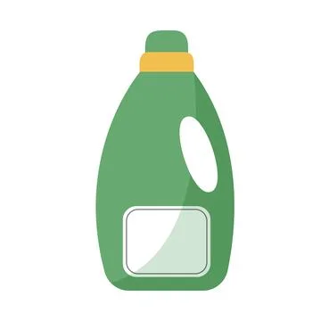 Bottle template of fabric softener in flat style. Stock Illustration