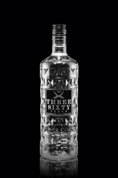 Bottle of Three Sixty Vodka 库存照片