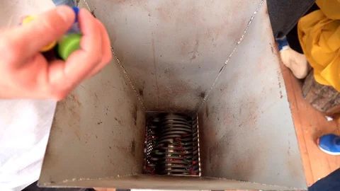 Bottle top recycling process of garbage sorting machine. 4k video Stock Footage 114383160