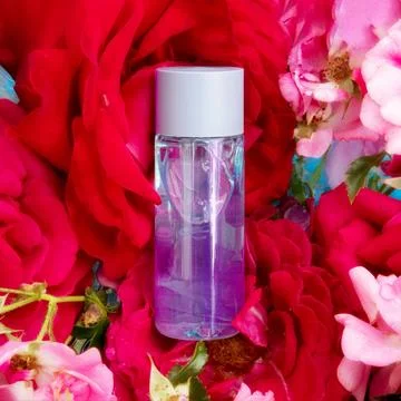 Bottle with transparent liquid Stock Photos