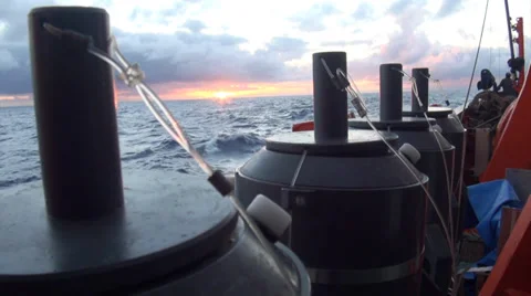 Bottle used to take samples of water from different deepness to analyze Stock Footage 36467393
