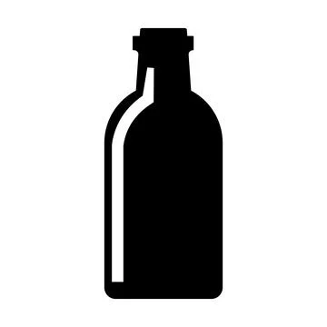 Bottle vector black icon on white background Illustrazione stock