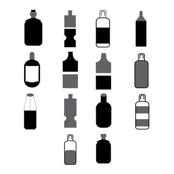 Bottle Vector Icon Set Stock Illustration
