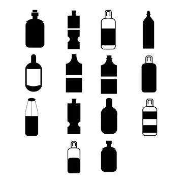 Bottle Vector Icon Set Stock Illustration