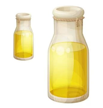 Bottle with vegetable oil vector icon. Food, ingredients cartoon illustration Illustrazione stock