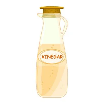 Bottle of vinegar isolated on white background. Fruit cider vinegar. Stock Illustration