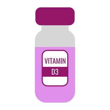 Bottle with vitamin D3. Vector Stock Illustration