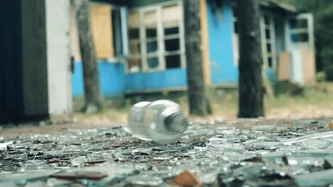 A bottle of vodka fals to the floor Video stock 80759029