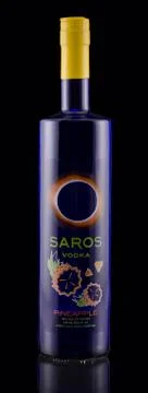 Bottle of Vodka Saros Pineapple Stockfoto's