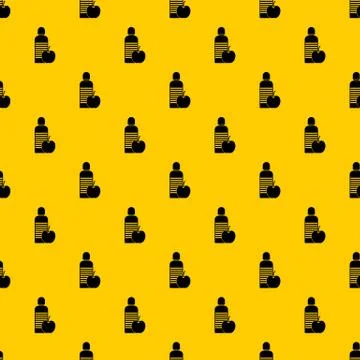 Bottle of water and apple pattern 스톡 일러스트