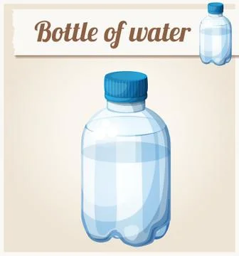 Bottle of water. Detailed vector icon Stock Illustration
