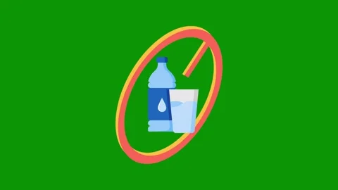Bottle water green background rainbow red circle arrow green screen animated Stock Footage 314065136