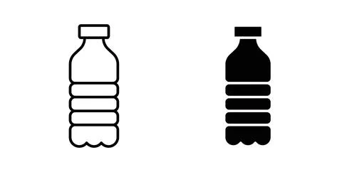 Bottle water icon in black and white. vector icon pack for websites Stock Illustration