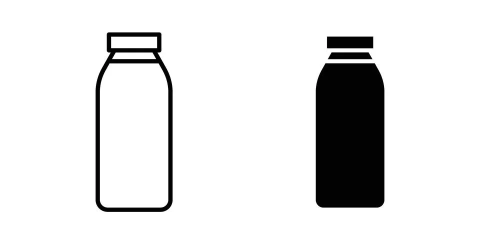 Bottle water icon black vector isolated on white Stock Illustration