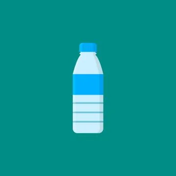 Bottle with water isolated on blue background Stock Illustration