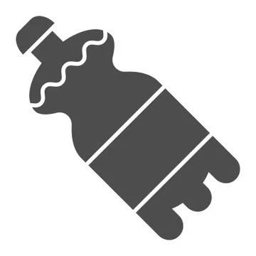 Bottle of water solid icon. Mineral water in bottle vector illustration isolated Stock Illustration
