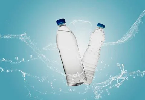 Bottle of water splash 스톡 사진