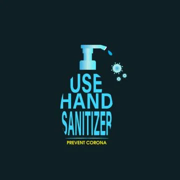 Bottle of water typography Hand Sanitizer	 Stock Illustration