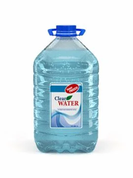 Bottle of water on white background. 3d Stock Illustration