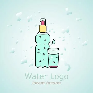 Bottle of water for your design and logo Stock Illustration