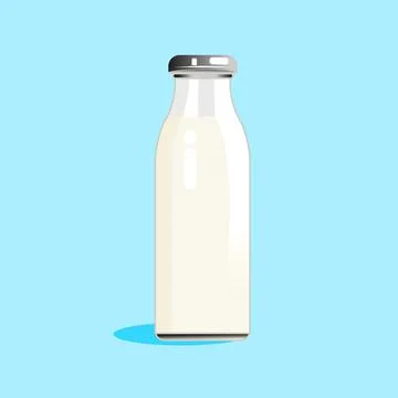 Bottle white milk Illustration vector graphic Stock Illustration